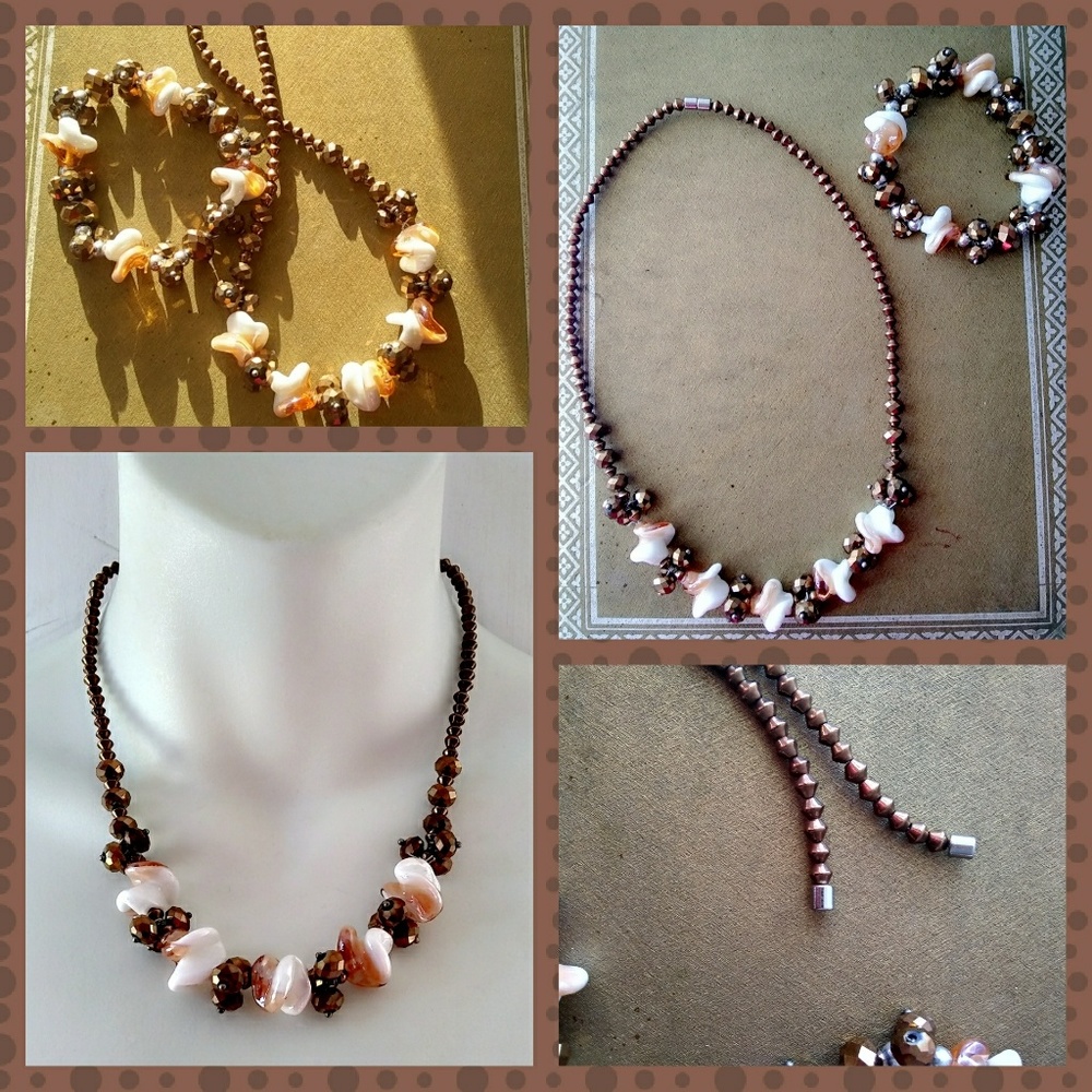 Lampwork Glass & Bead Necklace/Bracelet Set